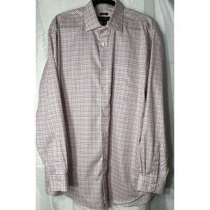 Pronto Uomo Dress Shirt Sz 17.5 36/37 Tall No Iron Classic Fit Egyptian Cotton